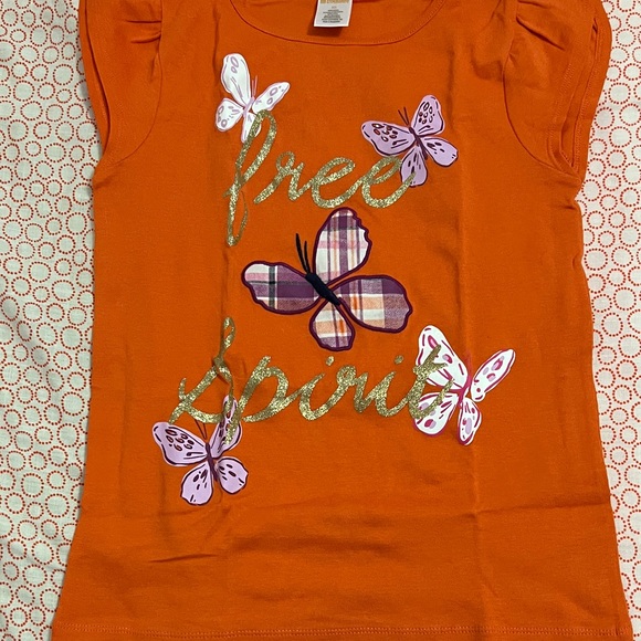 Gymboree Other - Gymboree Orange Tee with Butterfly Accents